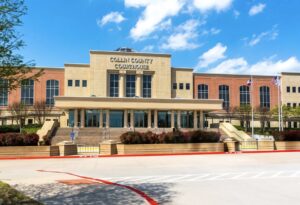The Collin County Jail in McKinney, TX, where all defendants must now be taken for arraignment.