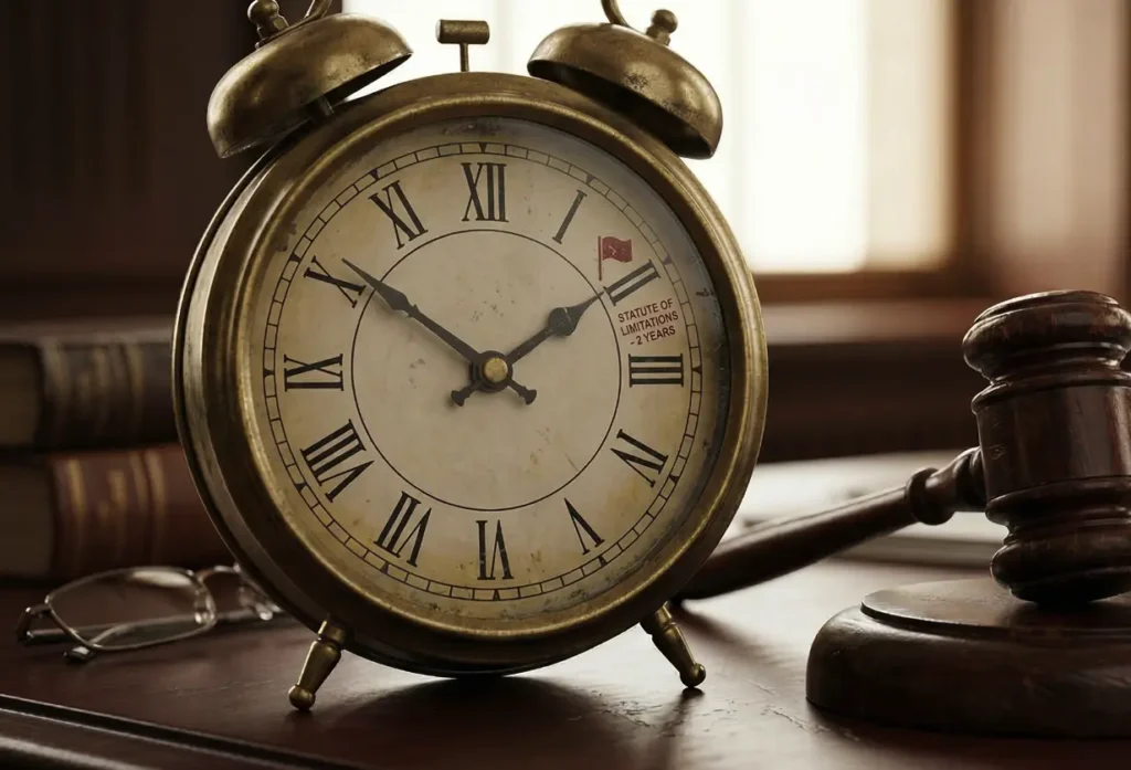 A clock and a judge's gavel, representing the strict deadlines for filing personal injury lawsuits in Texas.